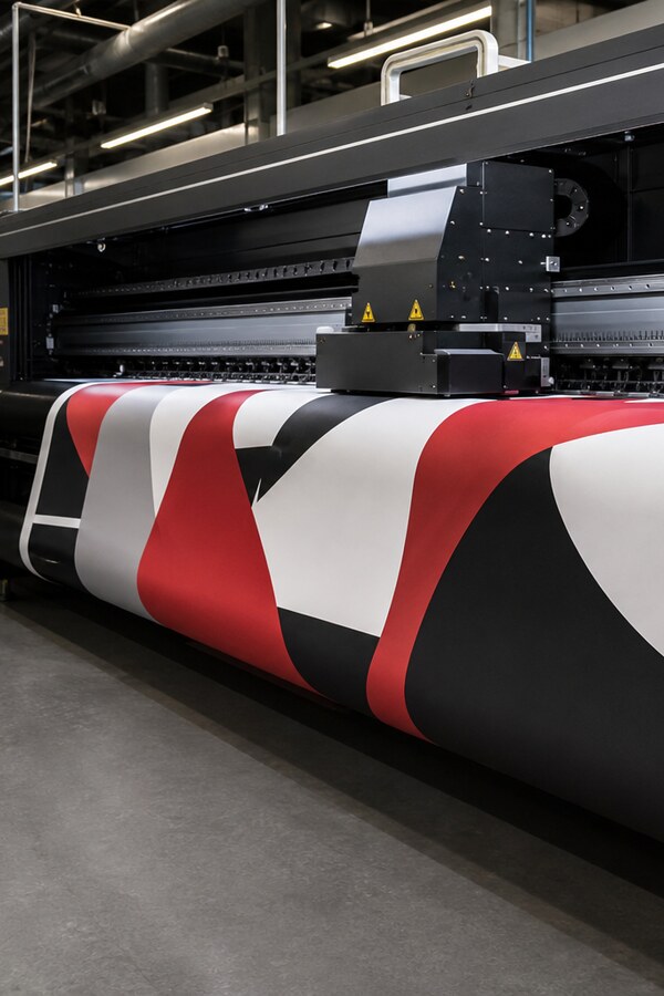 Large-format printer producing graphic media