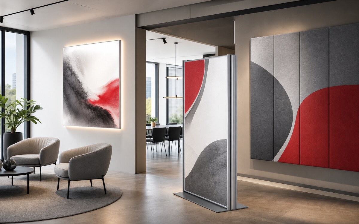 LED lightbox, smart frame and acoustic textile panels
