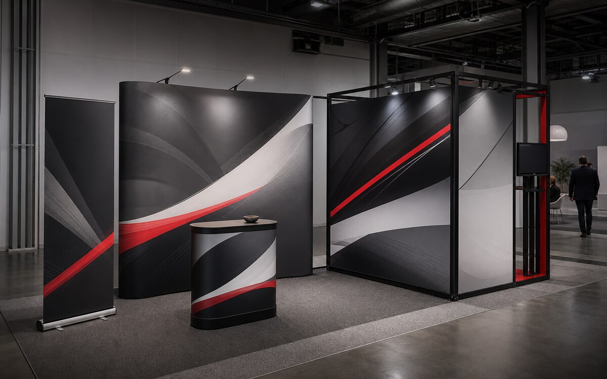 Roll-up, pop-up and modular indoor display systems