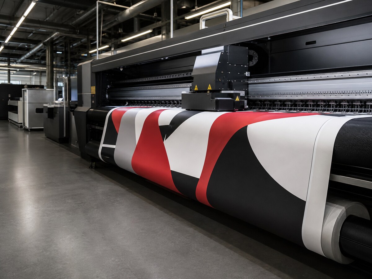 Large-format printer producing an architectural graphic